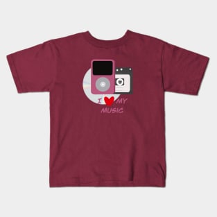 I Love My Music - Pink Kids T-Shirt